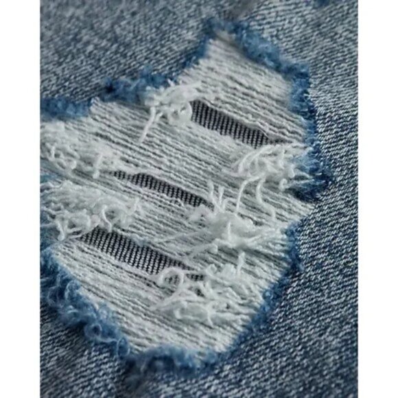 Express Mid Rise Medium Wash Ripped Boyfriend Jeans 12 - Picture 6 of 6